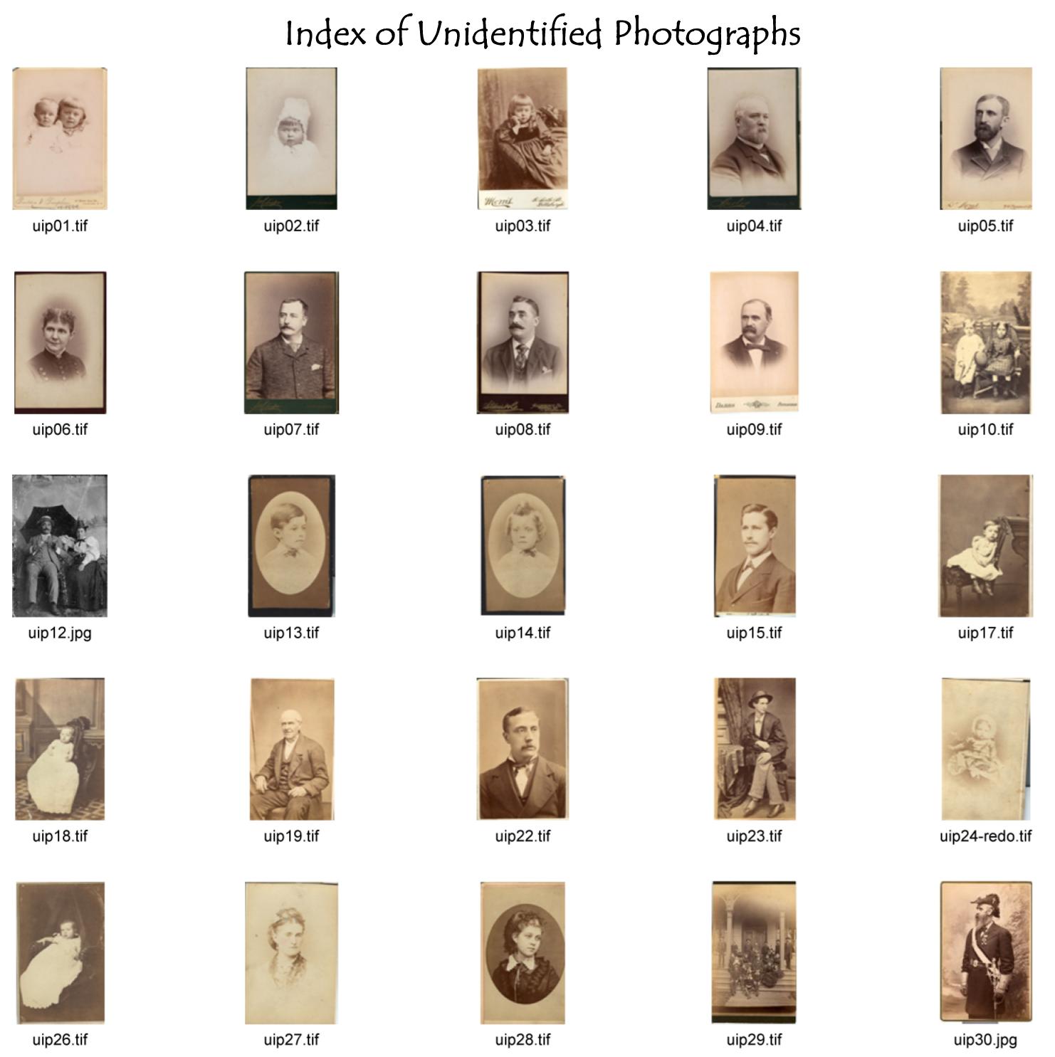 Index of Unidentified Photographs
